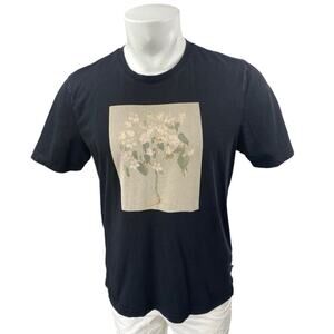 Ted Baker Men's Black Floral Short Sleeve Crew Neck Graphic Tee T-Shirt Top Sz 4